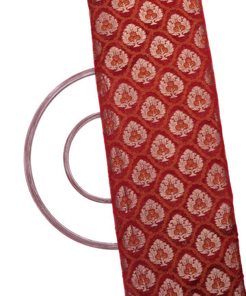 golden tree pattern chanderi silk fabric